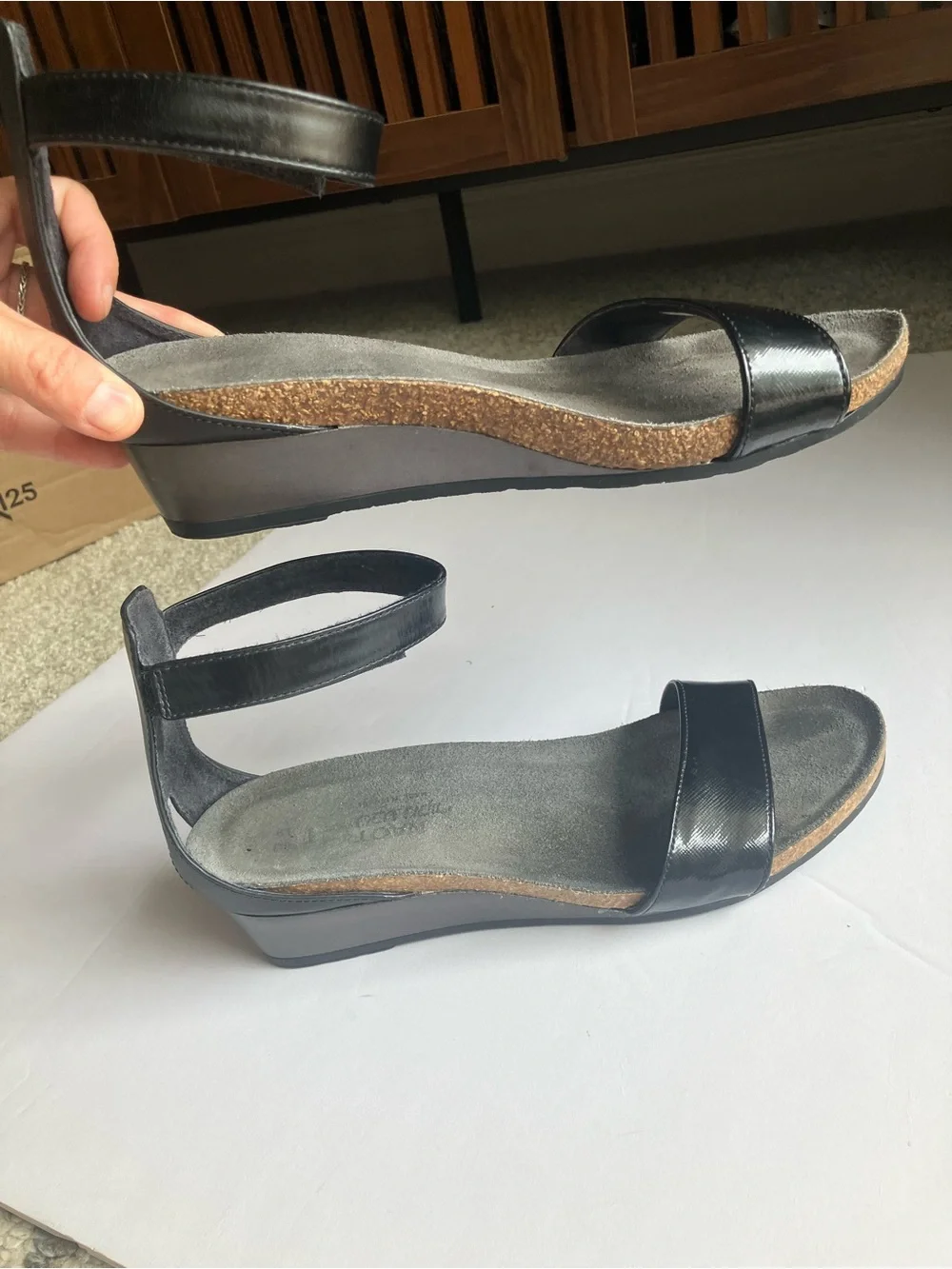 Naot Pixie Wedge Sandals Black 40